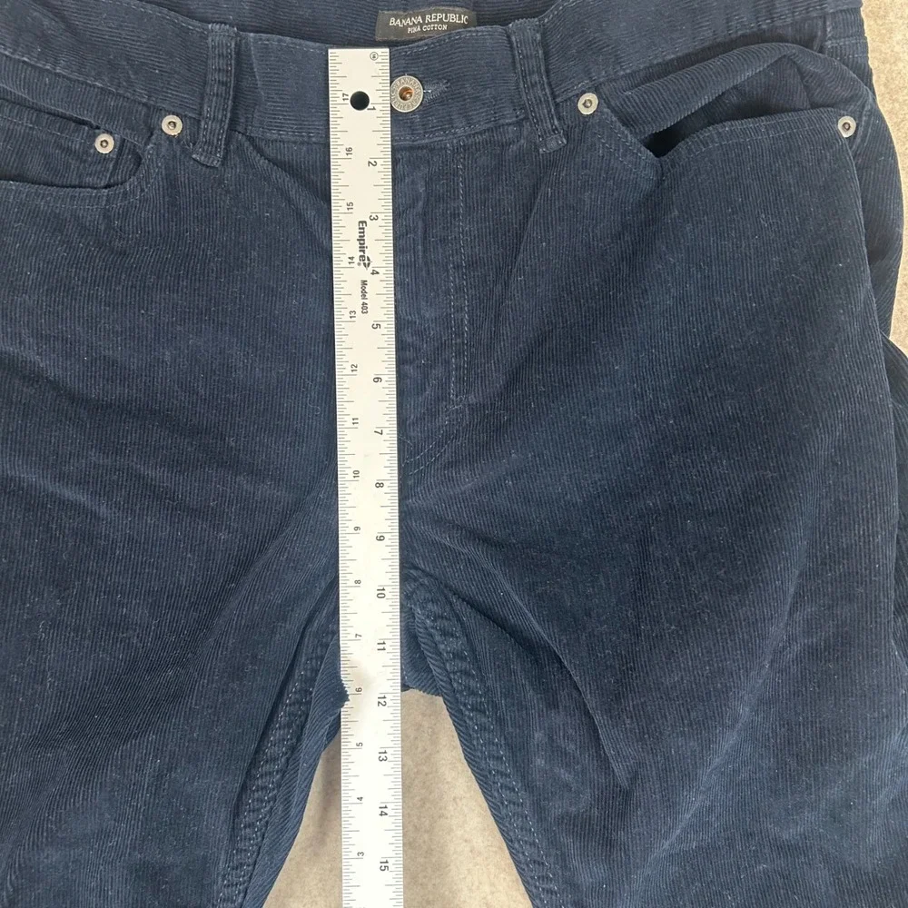 Banana Republic Corduroy Pants Mens 34x32 Navy Blue Pima Cotton Straight‎ Leg